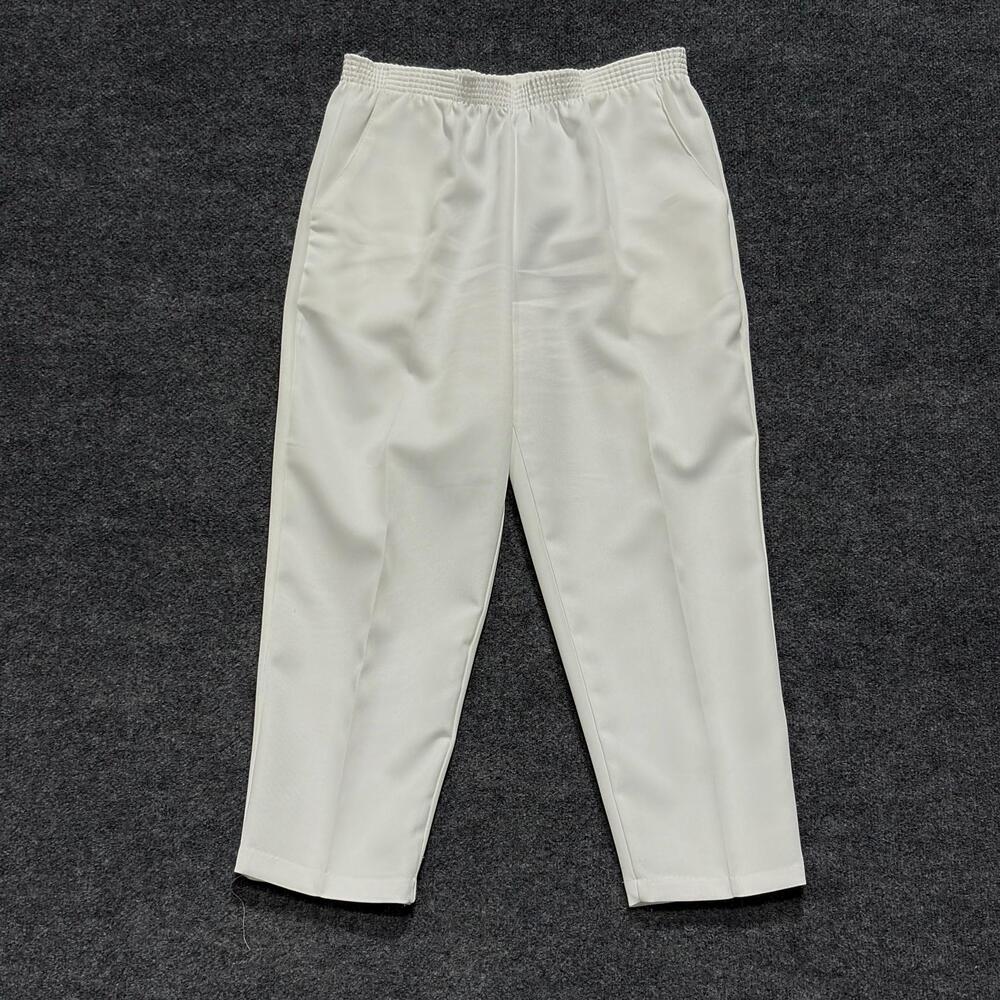 Briggs New York Pants Womens 14P Petite White Pull On Elastic Waist Dress USA